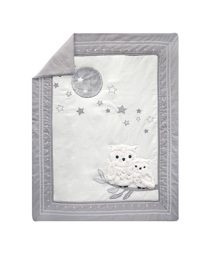 Lambs & Ivy Luna 6Piece Gray/White Owl Nursery Baby Crib Bedding Set w/ Mobile Macy's