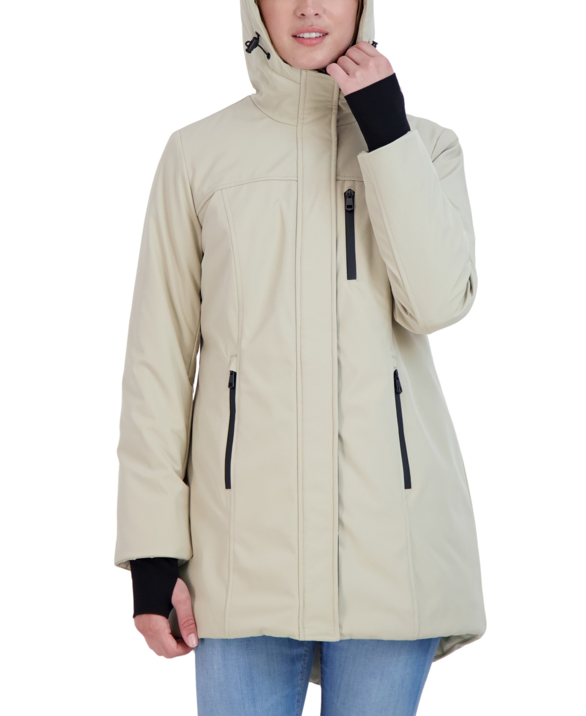 Sebby Collection Women s Heavyweight Softshell Coat Sand Smart Closet