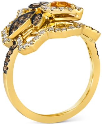 Cinnamon Citrine (1/6 ct. t.w.), Chocolate Diamonds (1/3 ct. t.w.) & Nude Diamonds (5/8 ct. t.w.) Statement Ring in 14k Yellow Gold