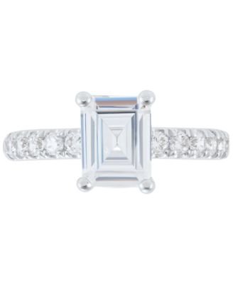 IGI Certified Lab Grown Diamond Emerald-Cut Engagement Ring (3 ct. t.w.) in 14k White Gold