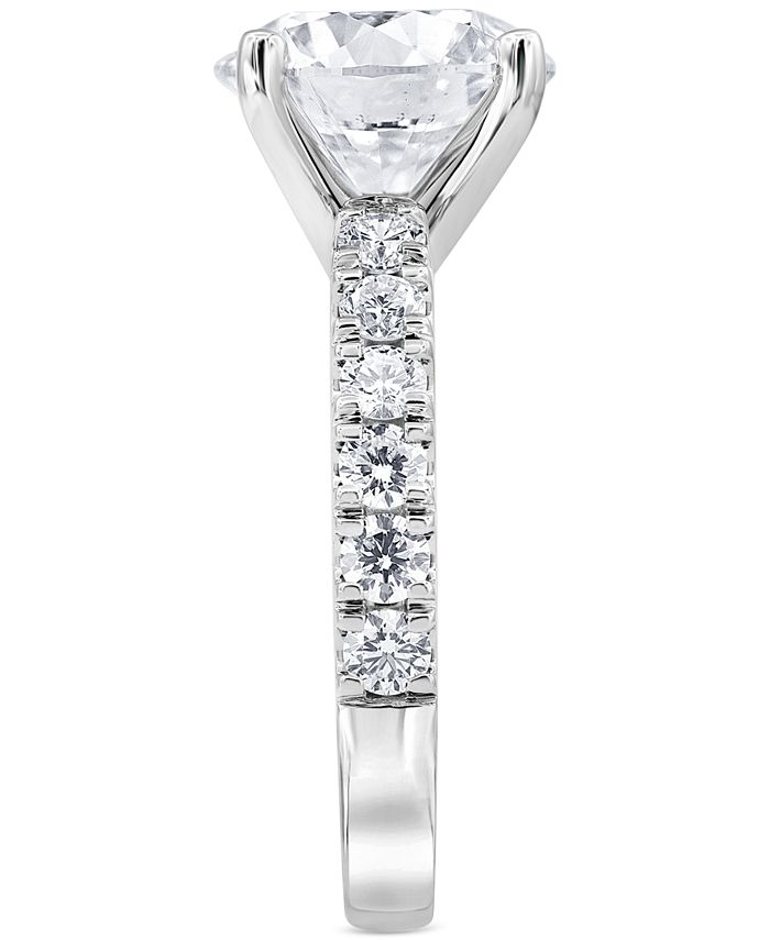 Badgley Mischka Certified Lab Grown Diamond Cushion Bridal Set (3-3/8 ct.  t.w.) in 14k Gold - Macy's