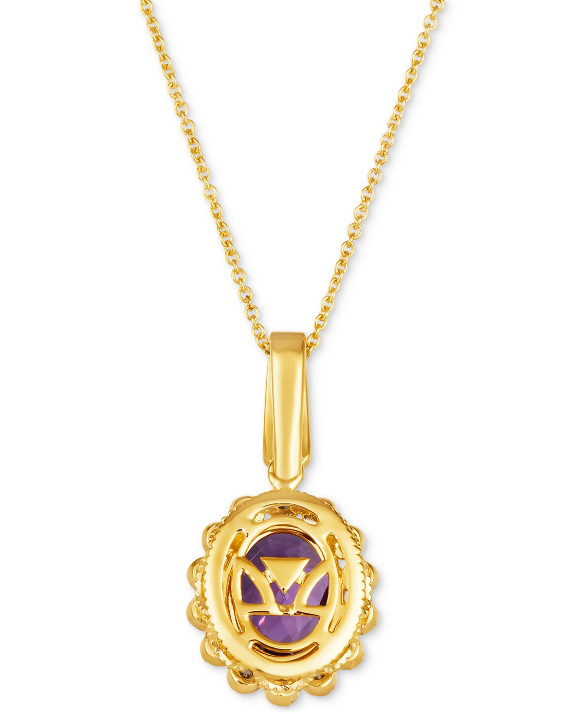 Le Vian Grape Amethyst (2-1/3 ct. t.w.) & Diamond (1/3 ct. t.w.) Oval Halo Pendant Necklace in 14k Gold, 18