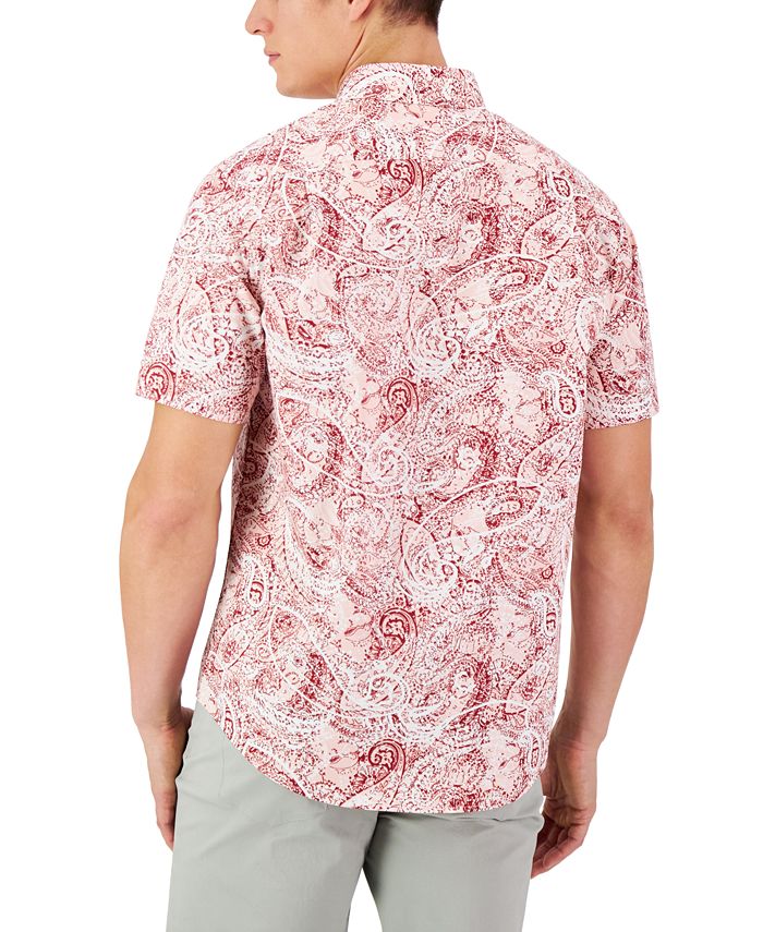 Club Room Men's Robert Paisley Refined Woven Shirt, Created for Macy's ...