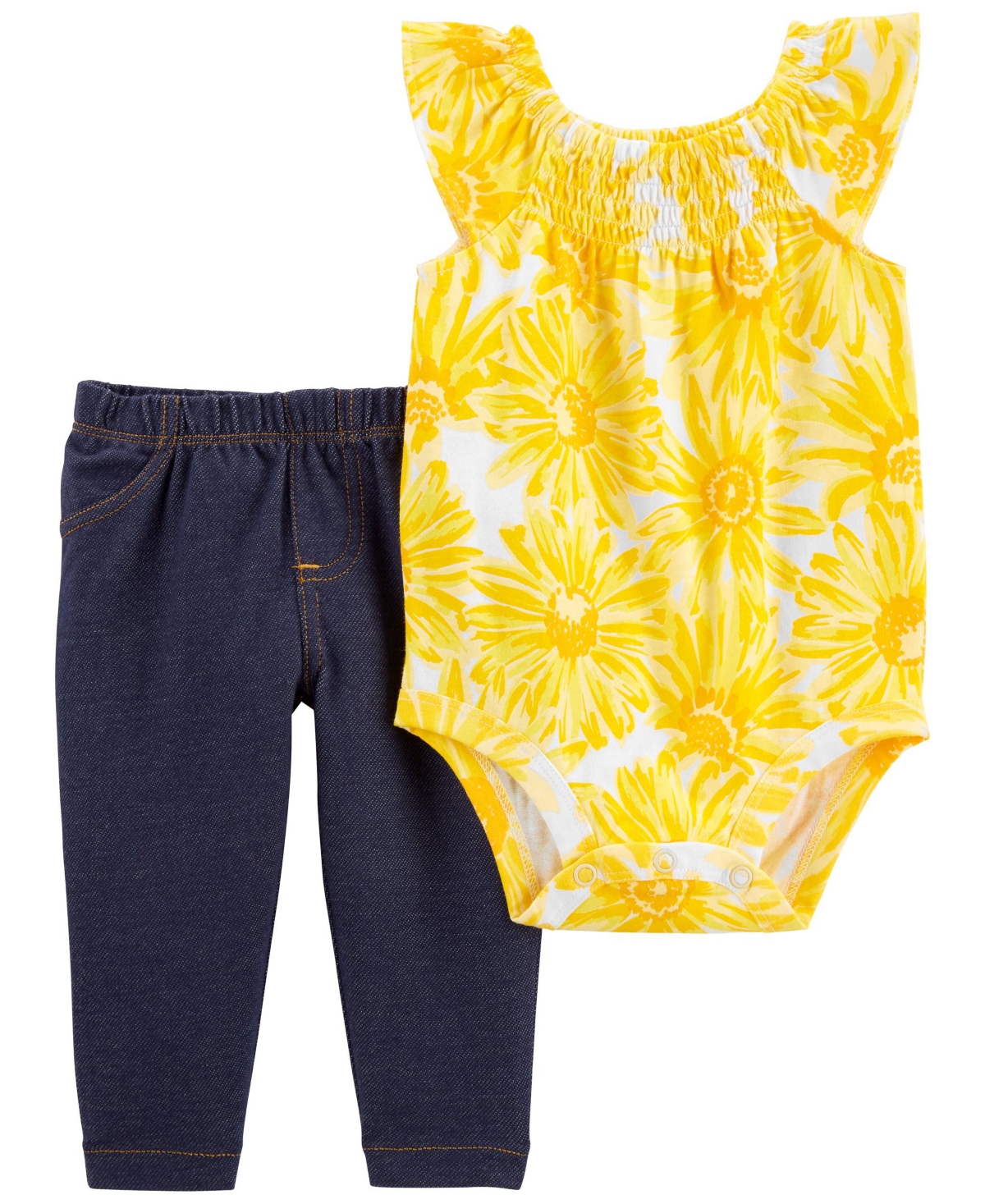 CARTER'S BABY GIRLS SLEEVELESS BODYSUIT AND PANTS, 2 PIECE SET 