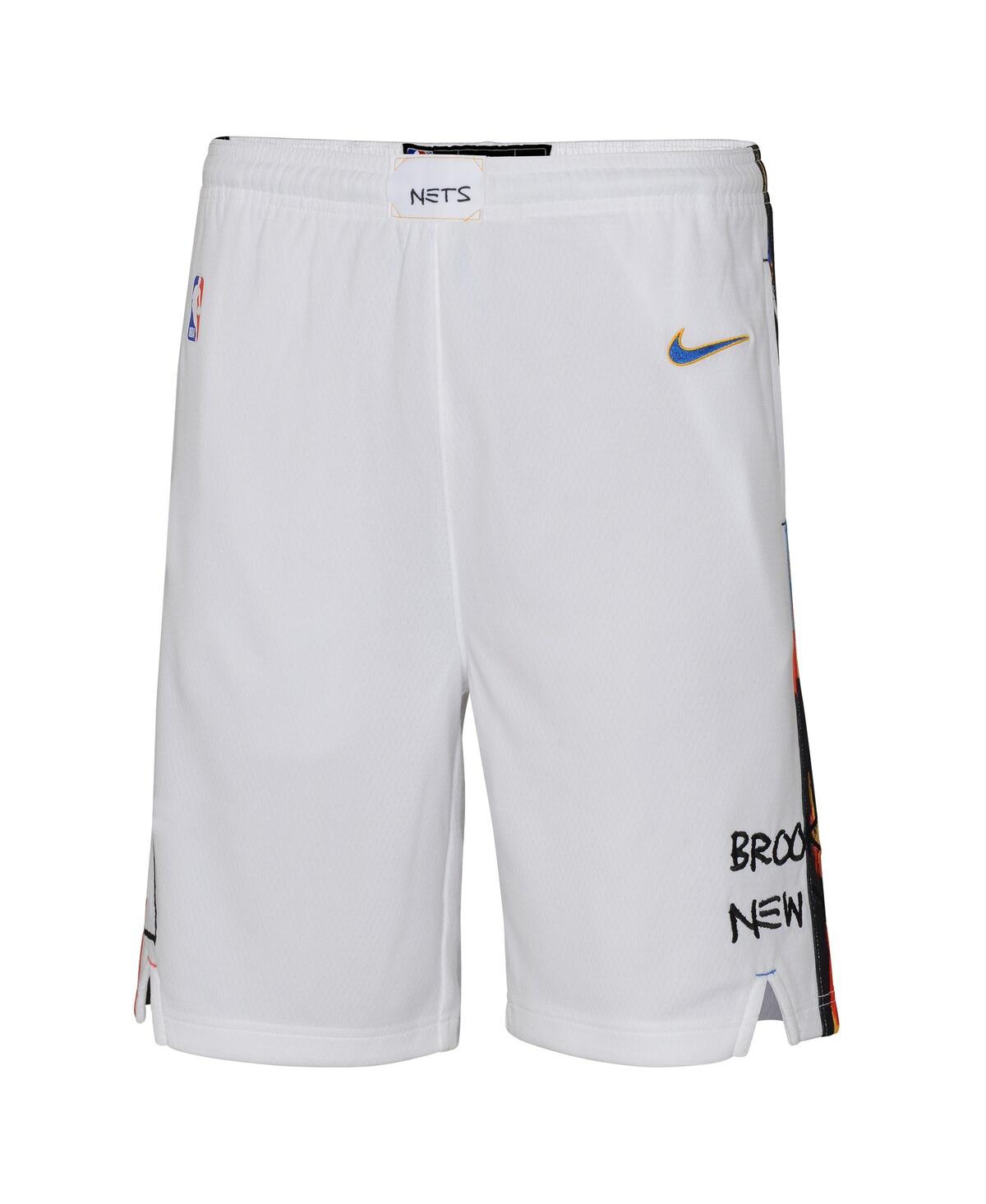 Shop Jordan Big Boys  White Brooklyn Nets 2022/23 City Edition Swingman Shorts