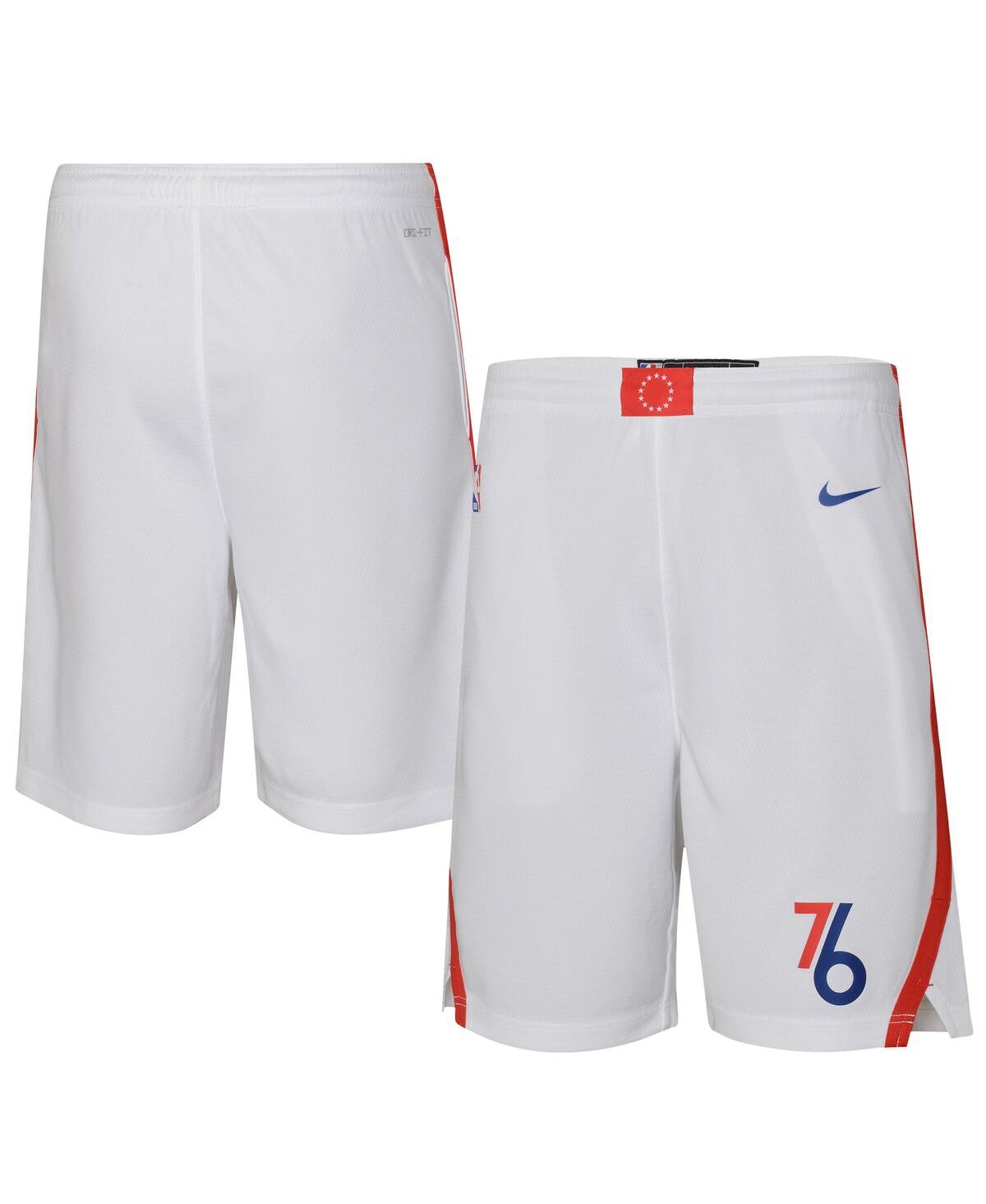 Jordan Kids' Big Boys  White Philadelphia 76ers 2022/23 City Edition Swingman Shorts