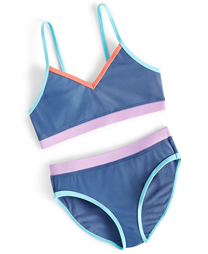 ID Ideology Toddler & Little Girls 2-Pc. Colorblocked Swimsuit, Created ...