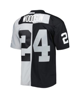 Men's Charles Woodson Black and Silver Las Vegas Raiders 1998 Split Legacy Replica Jersey