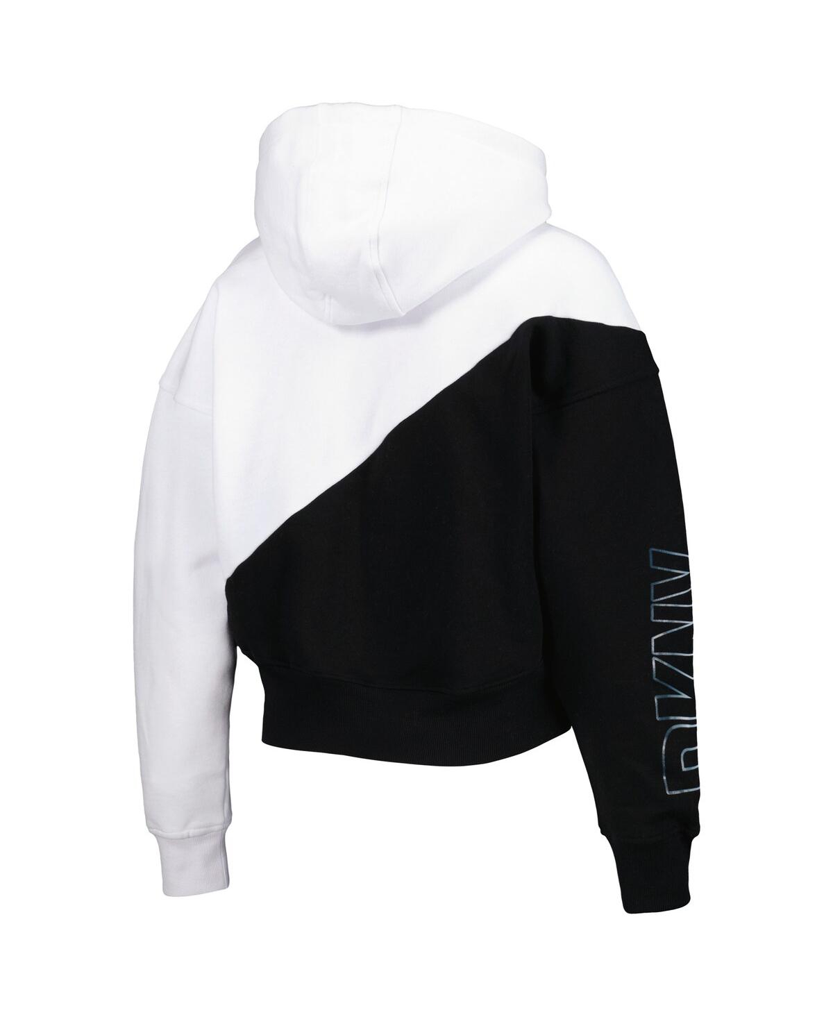 Women's Dkny Sportand Black Las Vegas Raiders Bobbi Color Blocked Pullover Hoodie - White, Black