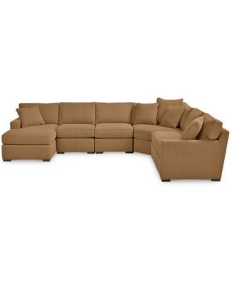 Radley Fabric 6-Piece Chaise Sectional with Wedge