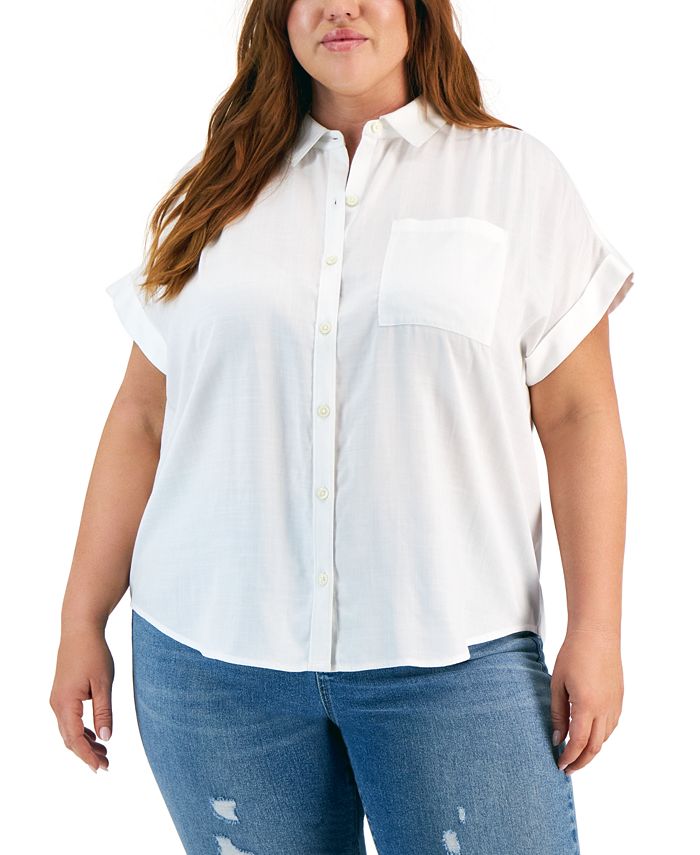 Style & Co Plus Size Camp Shirt, Created for Macy's - Macy's