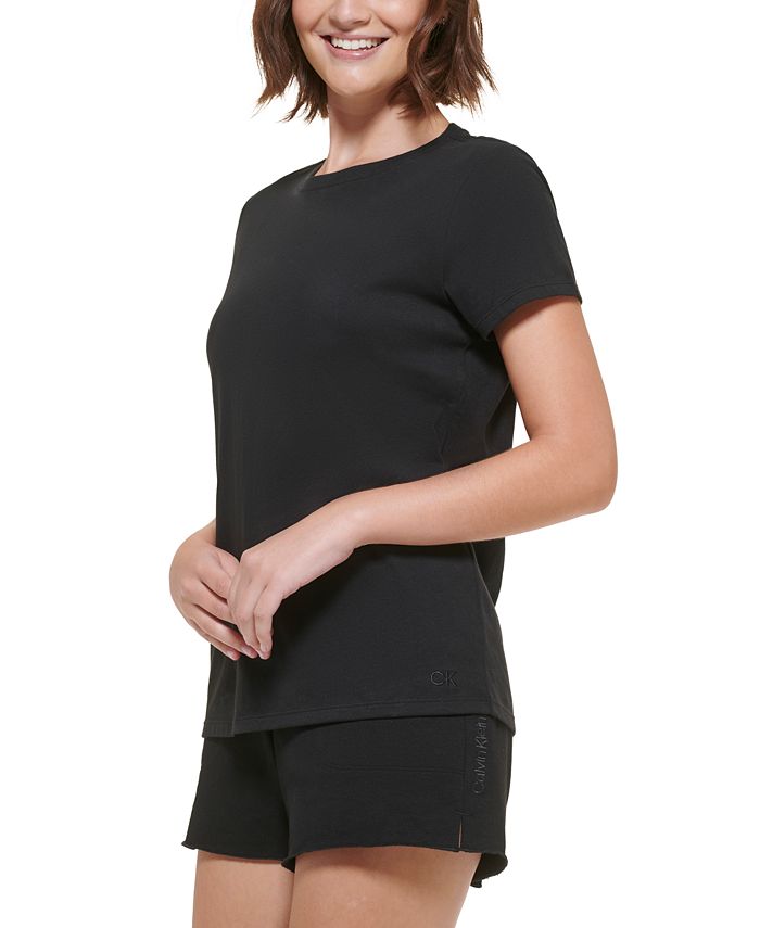 Calvin Klein Womens Long Sleeve Crewneck Tee Black Size Xx Large main image 0