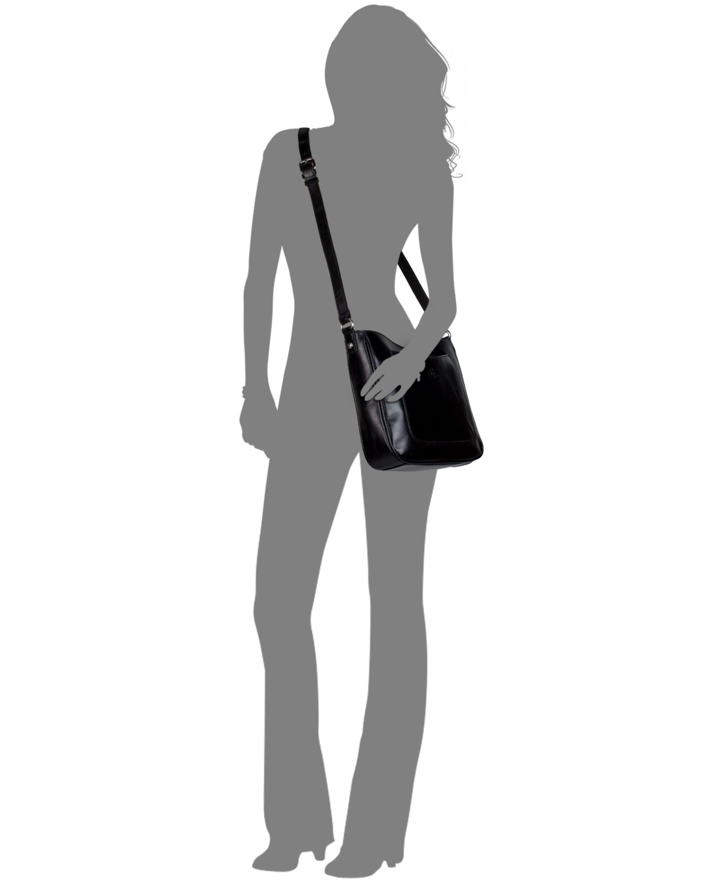 Женская сумка Patricia Nash Emeline Medium Leather Crossbody, цвет: Чёрный — фото 5