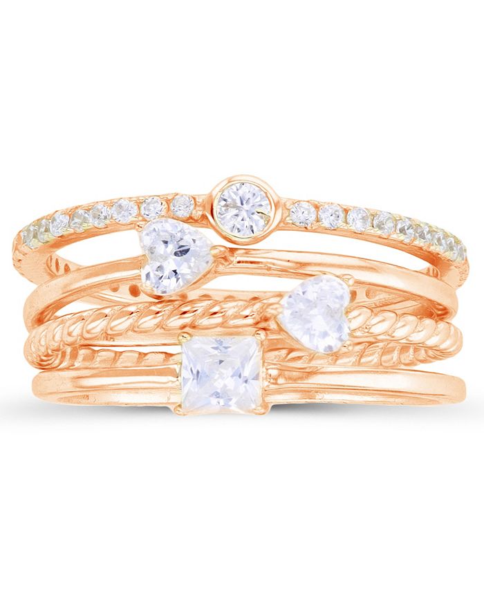 Macy s Multi Cut Cubic Zirconia Stacked Ring 1 3 4 ct. t.w. in
