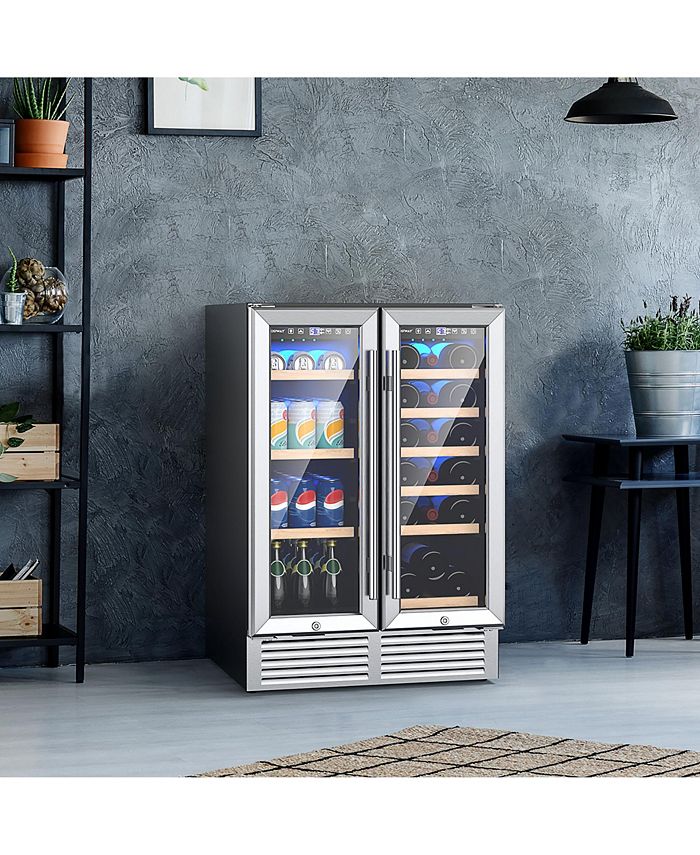 Costway 24'' Dual Zone Wine and Beverage Cooler Refrigerator Macy's