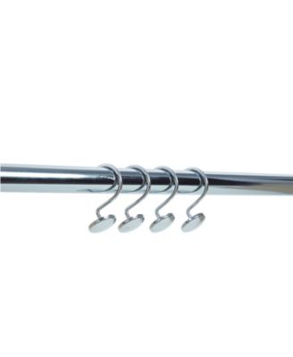 Adjustable Curtain Tension Shower Rod and Hooks, Set of 13, 42" - 72"