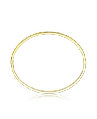 14K Gold Plated Cubic Zirconia Bangle Bracelet
