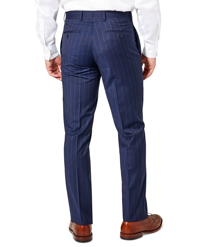 Tallia Men's SlimFit Berry Stripe Wool Suit Pants Macy's