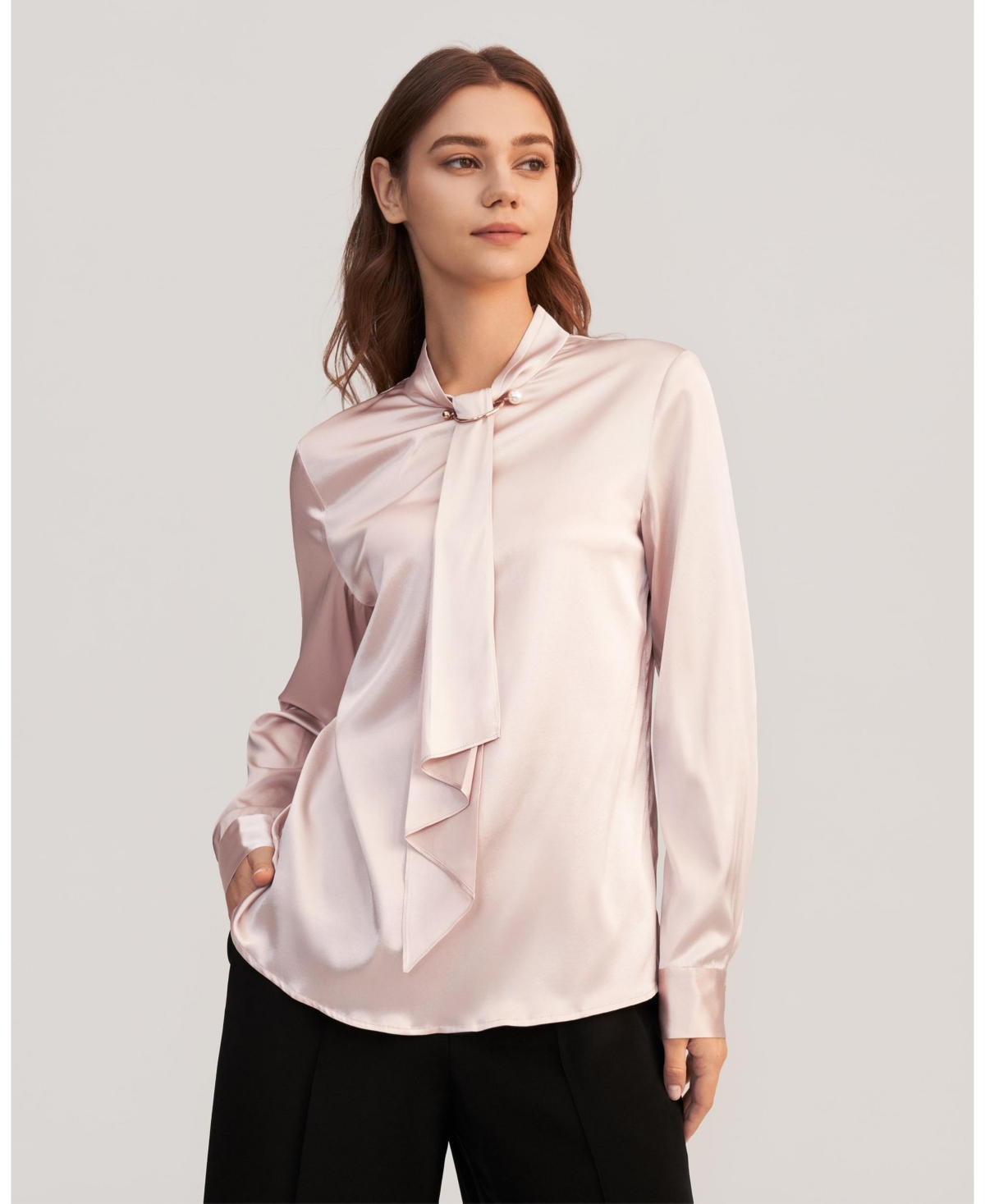 LILYSILK FEMININE STAND COLLAR BLOUSE