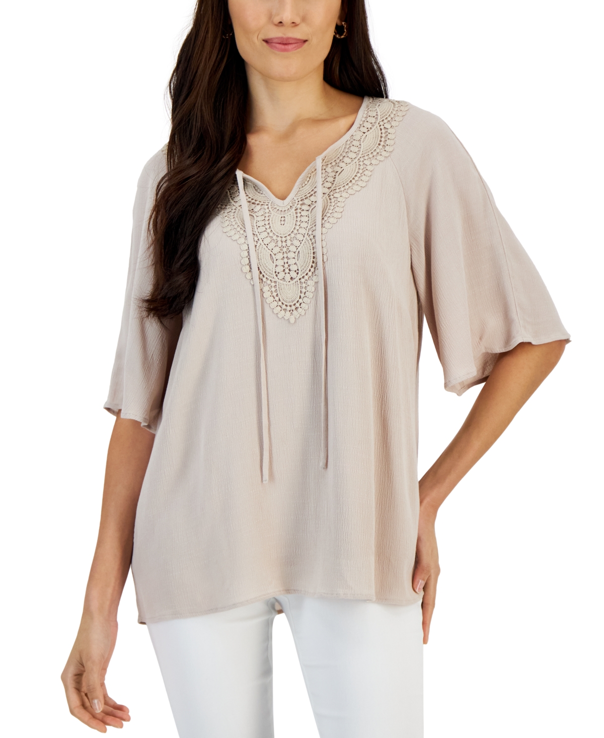 Jm collection flutter sleeve top hotsell