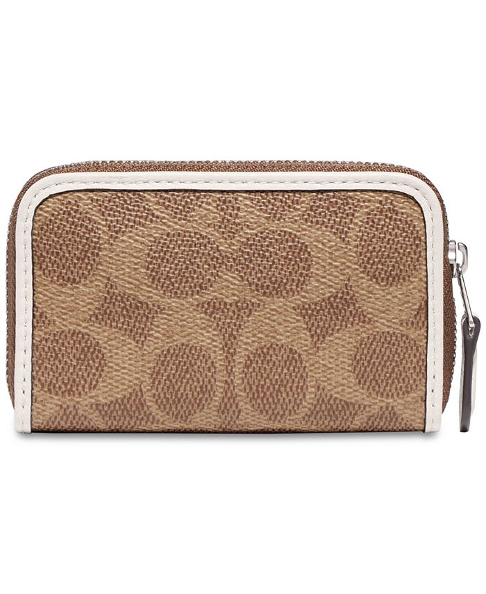 COACH Bunny Graphic Signature Coated Canvas Small Zip-Around Wallet ...