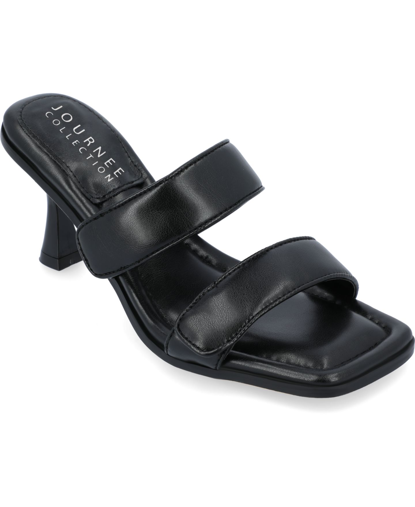 Женские сандалии Journee Collection Essey Double Band Dress Sandals, цвет: Чёрный — фото 1