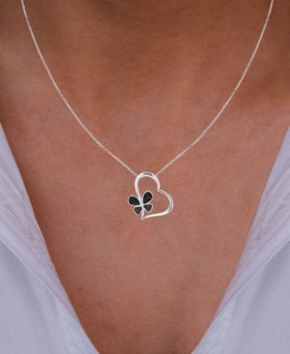 Spinel Heart Butterfly Necklace (1/3 ct. t.w.) in Sterling Silver