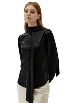 LILYSILK Women's Bow-tie Neck Silk Blouse - Macy's