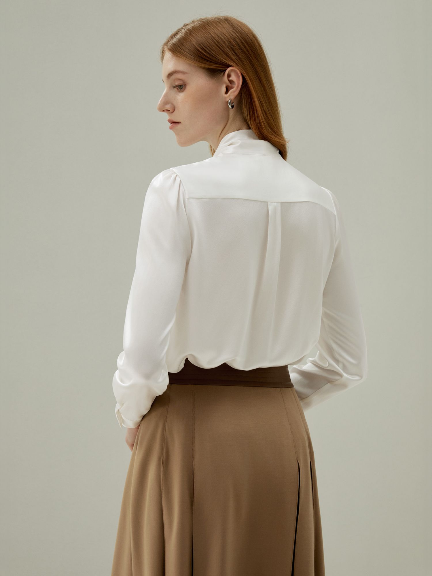 Women's Bow-tie Neck Silk Blouse