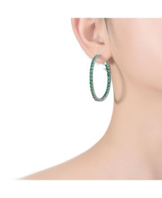Big Hoop with Colored Cubic Zirconia Earrings