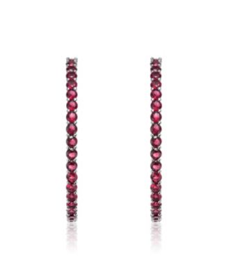 Big Hoop with Colored Cubic Zirconia Earrings