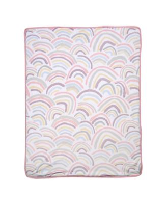 Signature Rainbow Minky/Faux Shearling Soft Fleece Baby Blanket