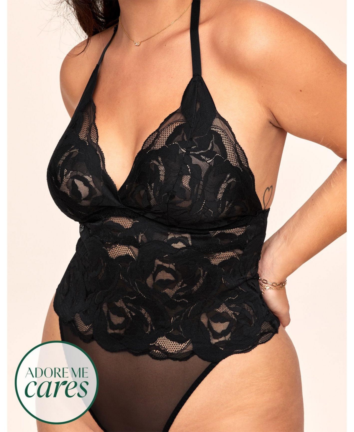 Adore Me Plus Size Esme Lace Bodysuit Lingerie