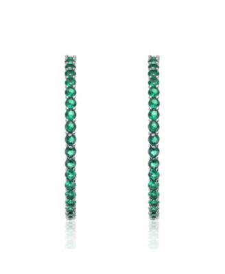 Big Hoop with Colored Cubic Zirconia Earrings