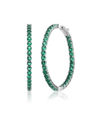 Big Hoop with Colored Cubic Zirconia Earrings