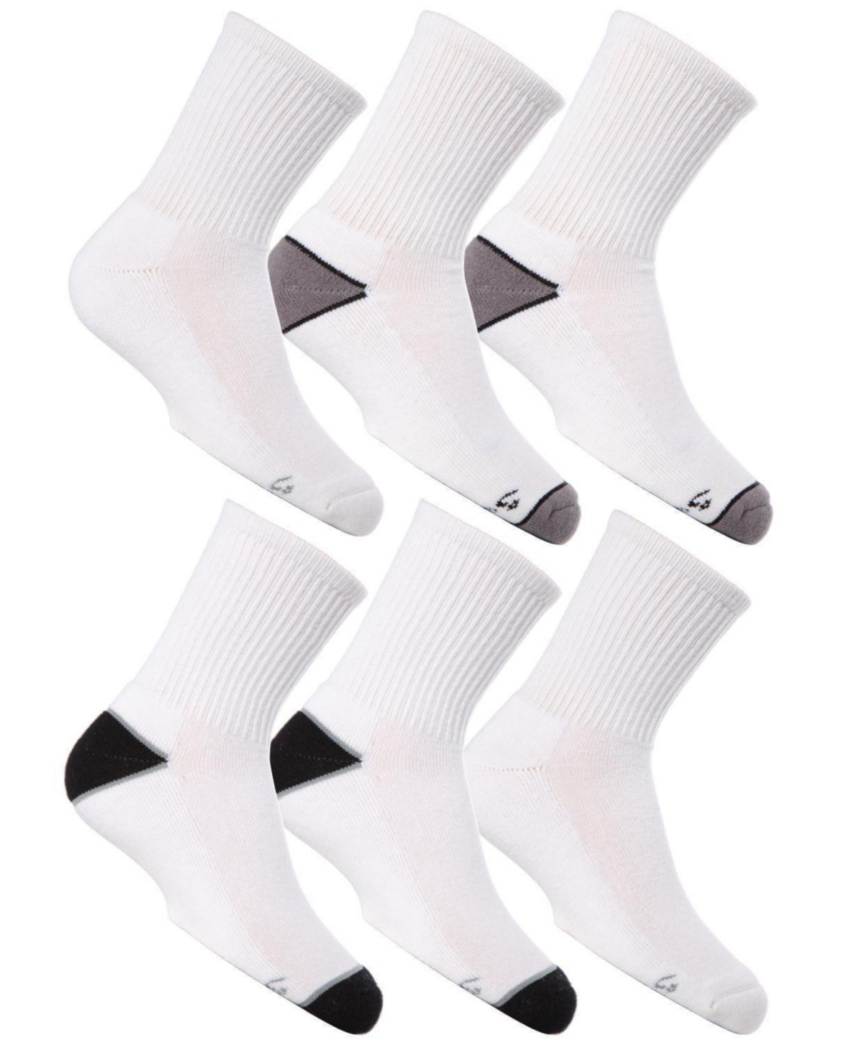 MeMoi Girls 3 Pairs Unisex Crew Sport Socks - Black-White-Gray