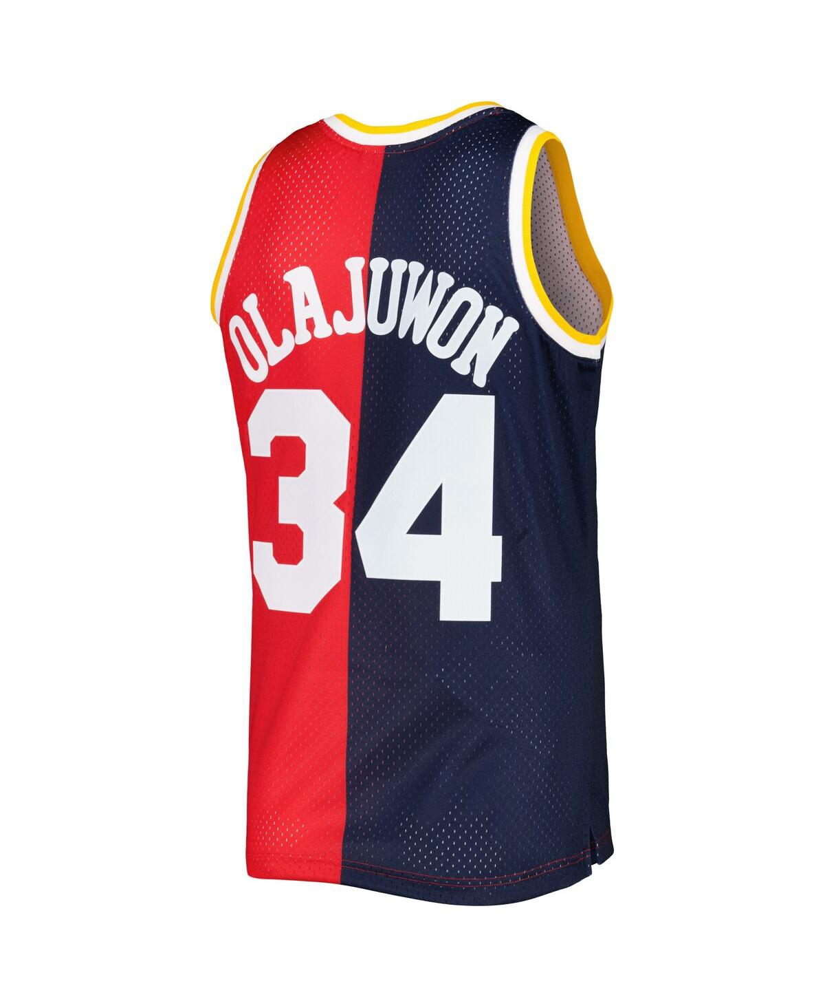 Men's Mitchell & Ness Hakeem Olajuwon Red Houston Rockets Hardwood Classics 1993-94 Split Swingman Jersey - Red