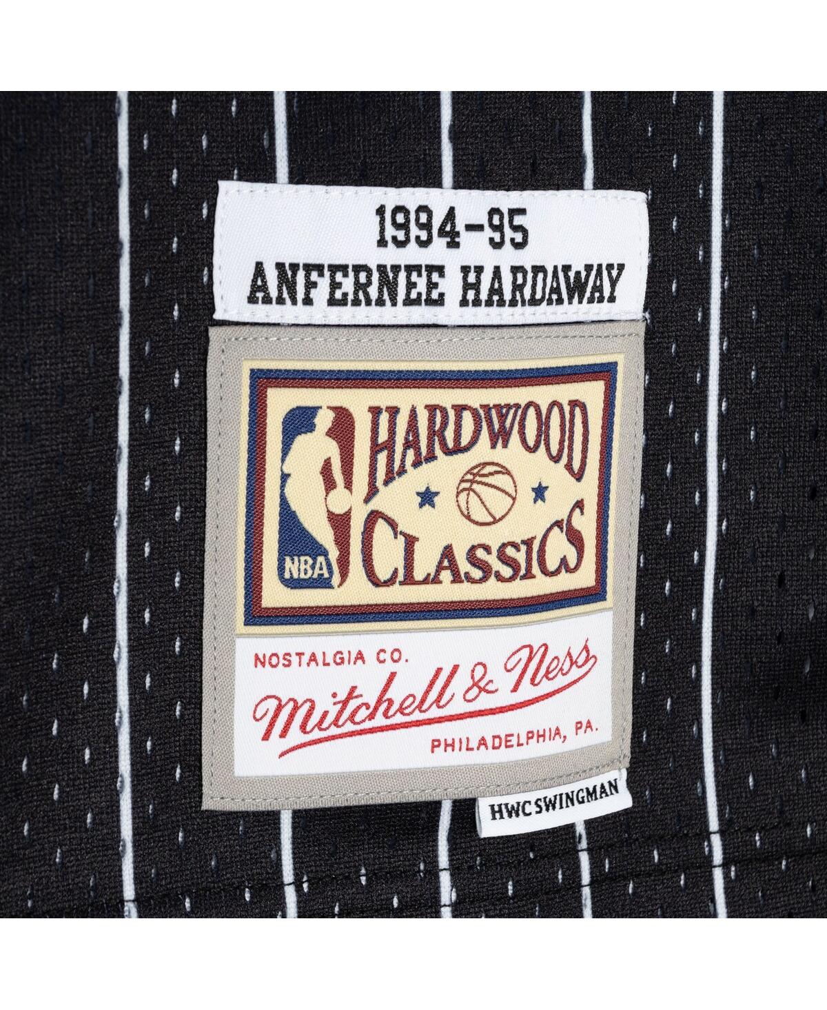 Men's Mitchell & Ness Penny Hardaway Black Orlando Magic Hardwood Classics 1994-95 Split Swingman Jersey - Black