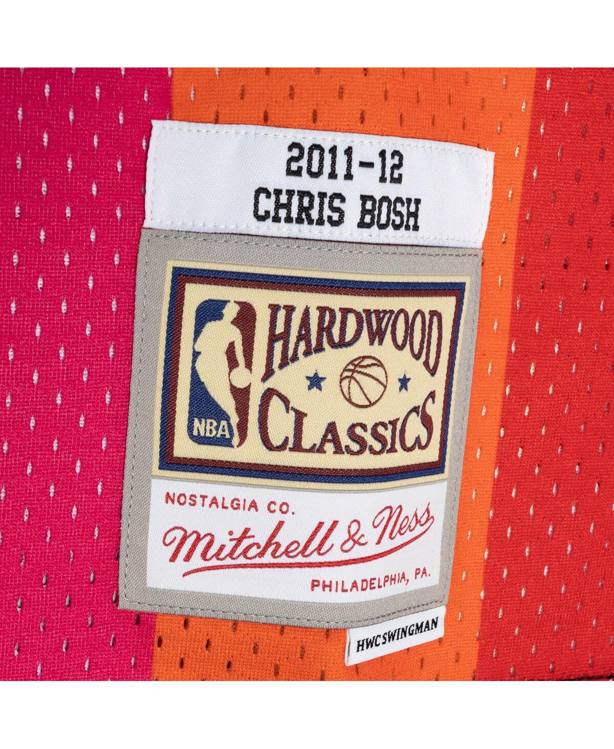 Men's Mitchell & Ness Chris Bosh Red Miami Heat Hardwood Classics 2011-12 Split Swingman Jersey - Red