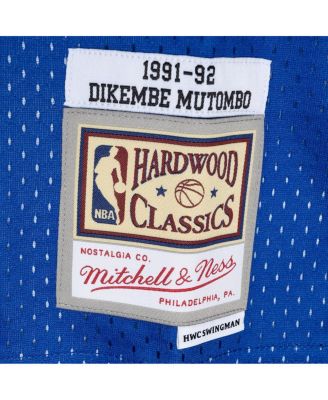 Men's Dikembe Mutombo Royal, Gold Denver Nuggets Hardwood Classics 1991-92 Split Swingman Jersey