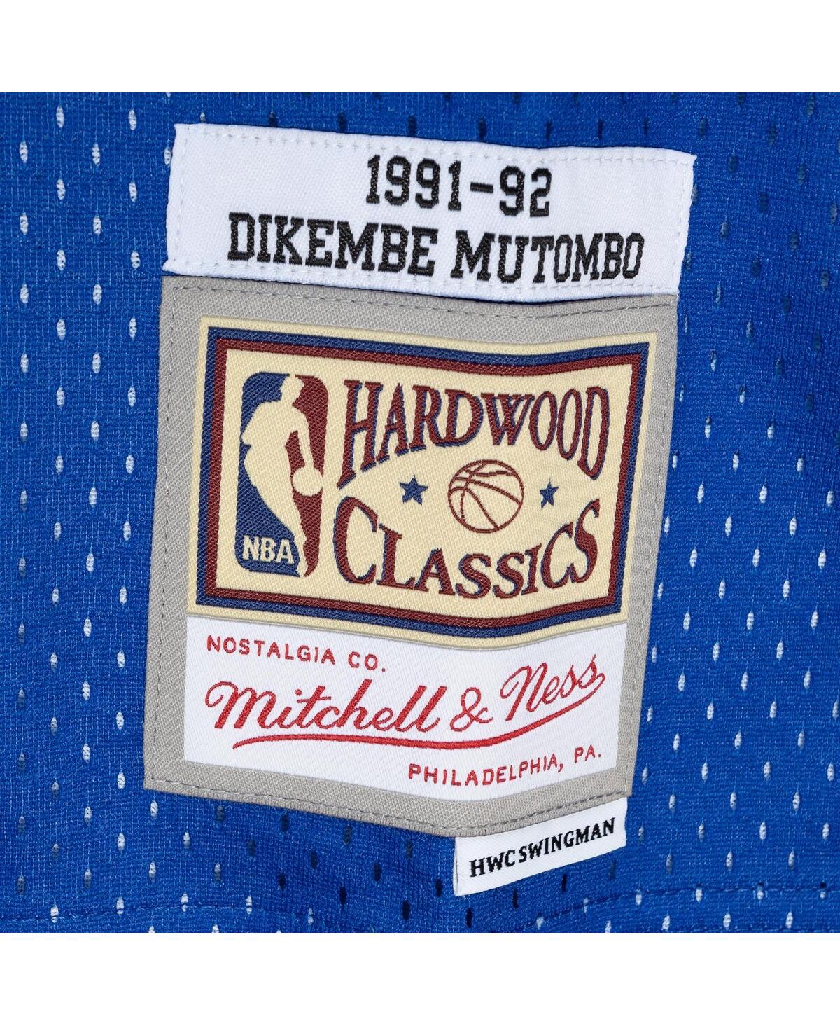 Men's Mitchell & Ness Dikembe Mutombo Gold Denver Nuggets Hardwood Classics 1991-92 Split Swingman Jersey - Gold