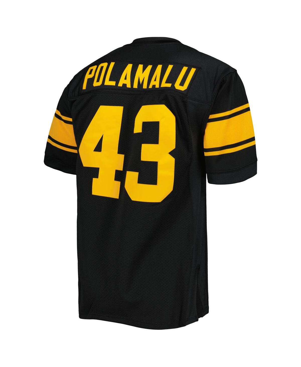 Men's Mitchell & Ness Troy PolamaluPittsburgh Steelers 2008 Alternate Authentic Retired Player Jersey - Black