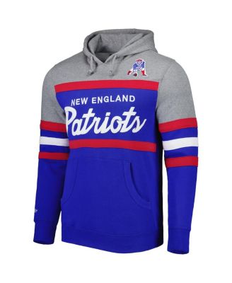 Men's Royal, Heathered Gray New England Patriots Head Coach Pullover Hoodie