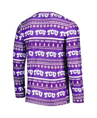 Men's Purple TCU Horned Frogs Swivel Long Sleeve T-shirt and Pants Sleep Set