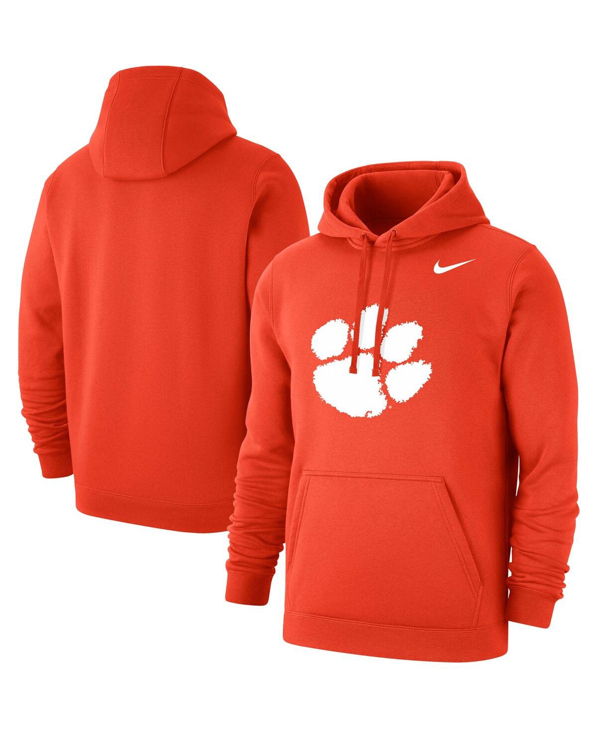 Shop Nike Men's  Orange Clemson Tigers Logo Club Pullover Hoodie