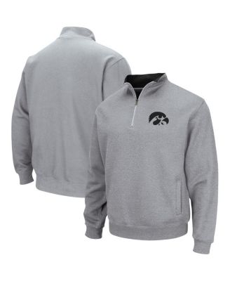Men's Heathered Gray Iowa Hawkeyes Tortugas Team Logo Quarter-Zip Jacket