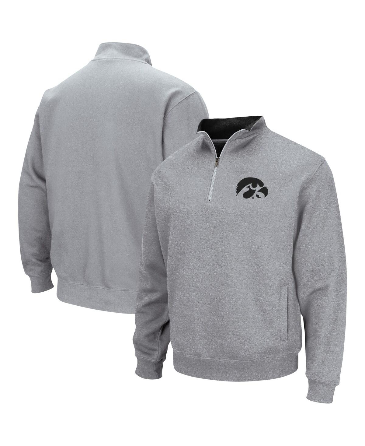 Men's ColosseumIowa Hawkeyes Tortugas Team Logo Quarter-Zip Jacket - Heathered Gray
