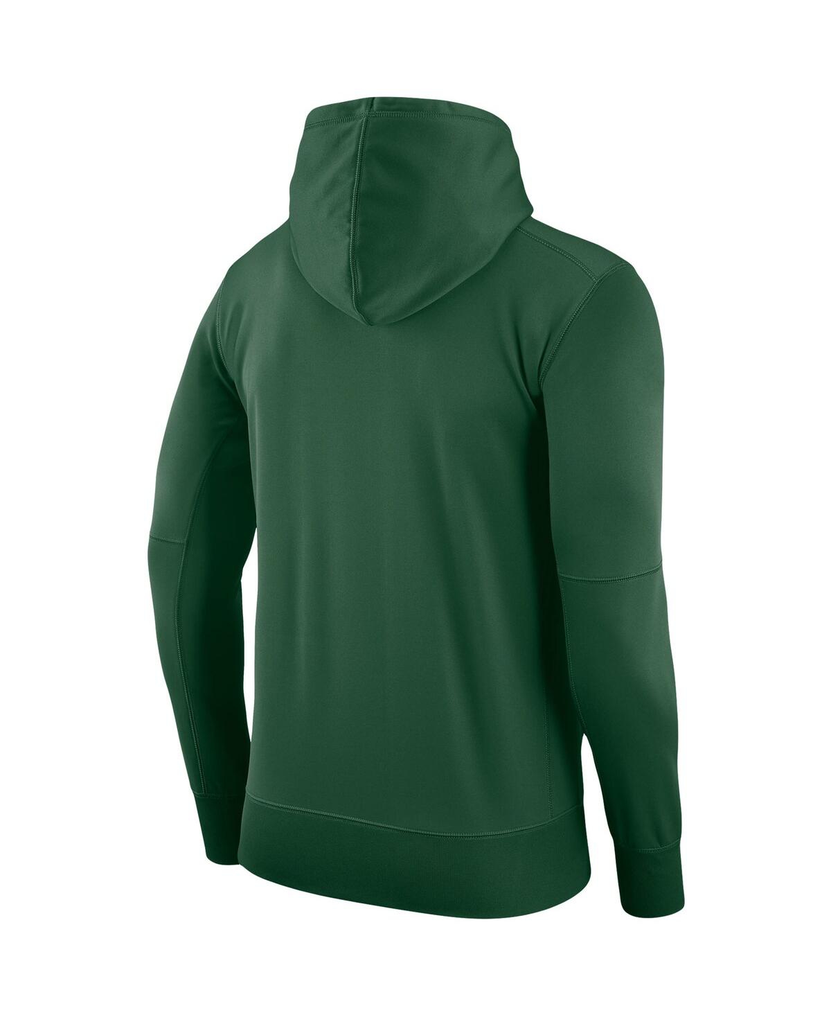 Shop Nike Men's  Green Michigan State Spartans Performance Pullover Hoodie