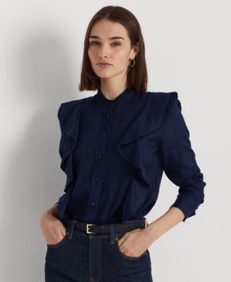 Lauren Ralph Lauren - Women's Ruffle-Trim Linen Shirt
