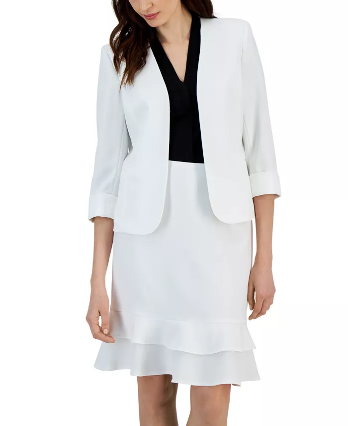 Women's Stretch Crepe Open-Front Blazer Regular & Petite - thumbnail 6